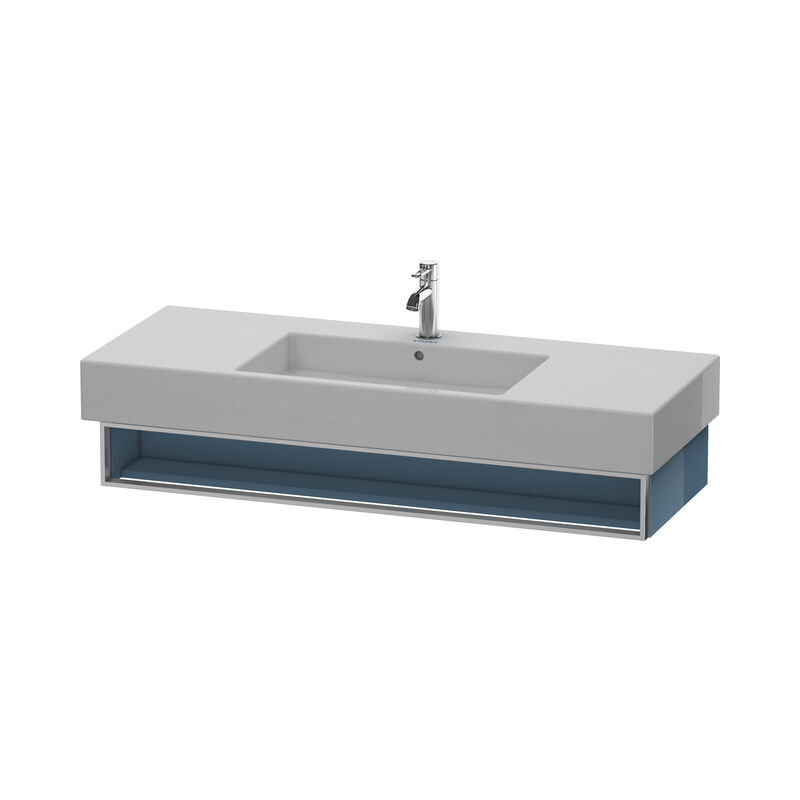 

Duravit Vero Vanity 6015 de pared, con 1 compartimento abierto incl. toallero, 1200mm, Color (frente/cuerpo): Laca de alto brillo Stone Blue