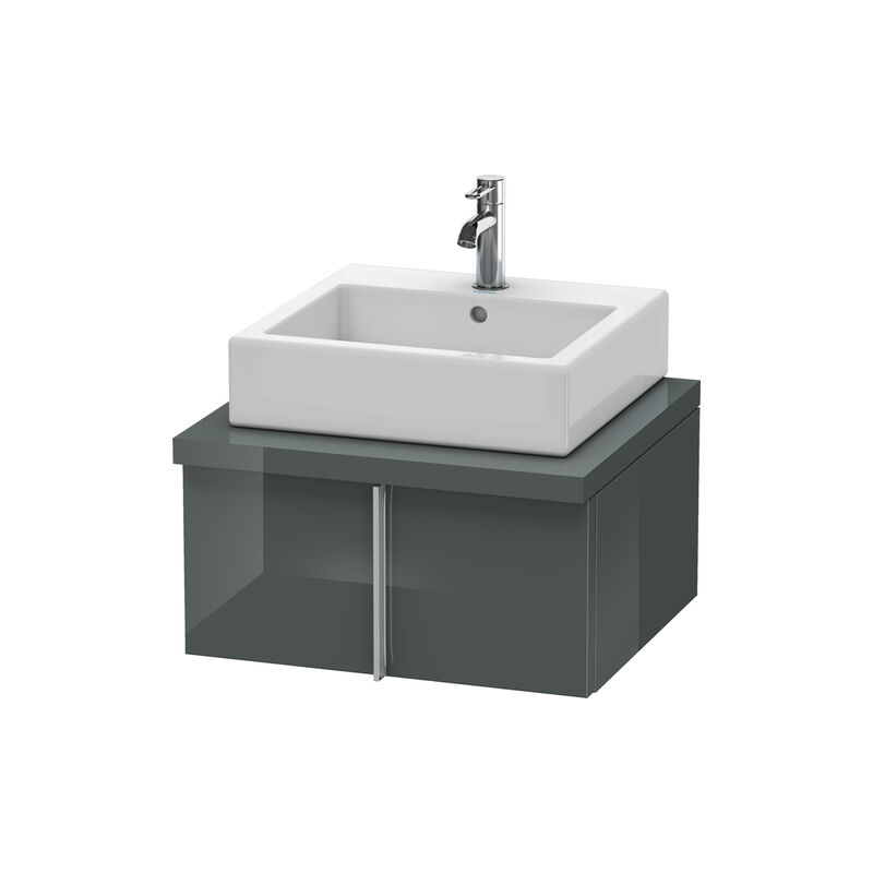 

Duravit Vero Vanity unit para consola, 6550, 1 alargadera, 600 mm, Color (frente/cuerpo): Laca de alto brillo Dolomiti Grey - VE655003838