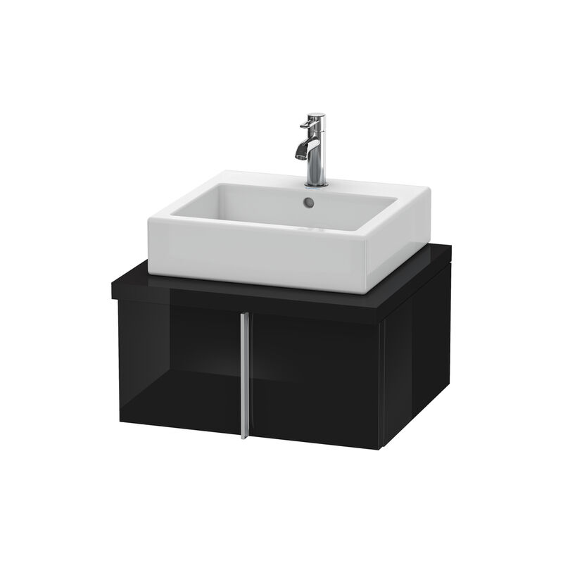 

Duravit Vero Vanity unit para consola, 6550, 1 alargadera, 600 mm, Color (frente/cuerpo): Laca negra de alto brillo - VE655004040