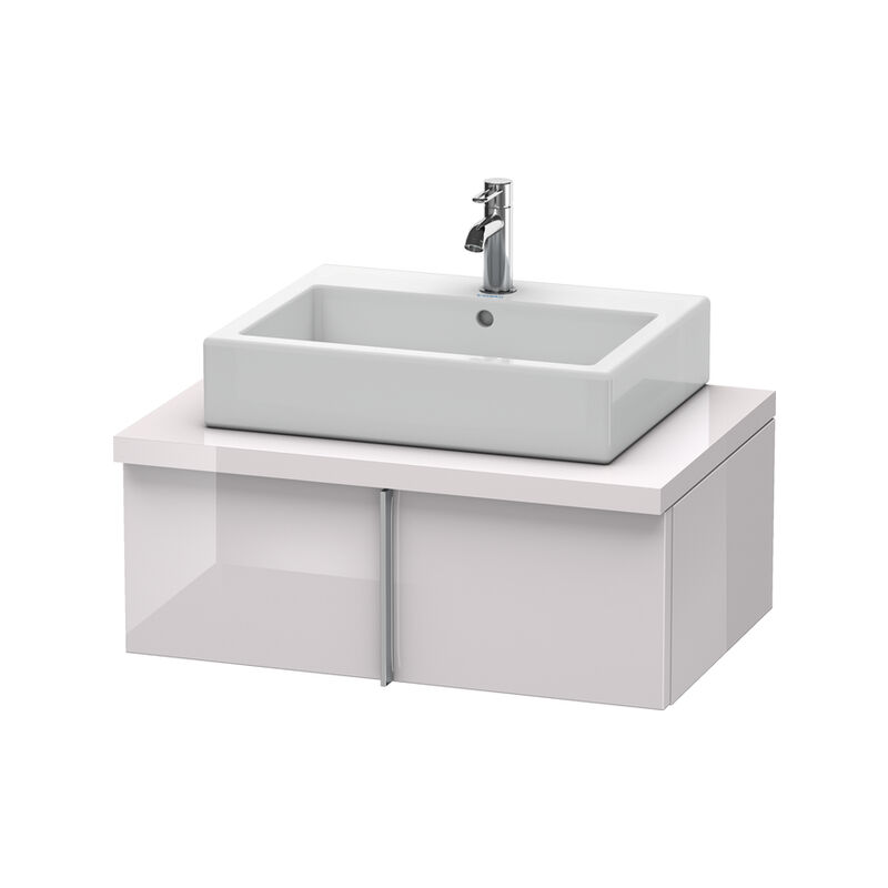 

Duravit Vero Vanity unit para consola, 6551, 1 alargadera, 800 mm, Color (frente/cuerpo): Laca blanca lila alto brillo - VE655102727