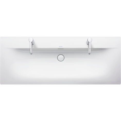 Duravit Viu - Lavabo doppio 123x49 cm, con 2 fori per miscelatore, con WonderGliss, bianco alpino 23441200241