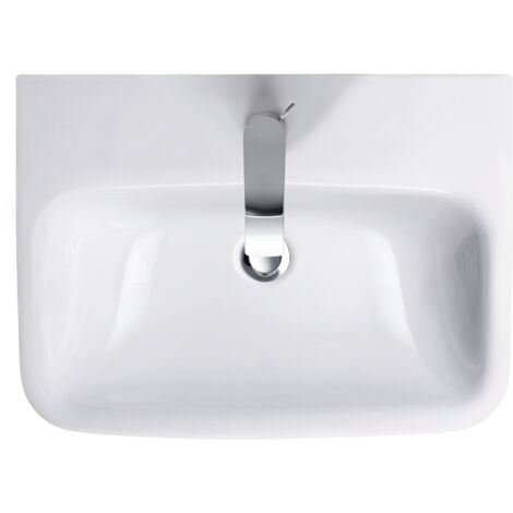 Duravit Waschtisch DuraStyle 60cm mit Überlauf, mit Hahnlochbank, 1 Hahnloch, color: Blanco con Wondergliss - 23196000001