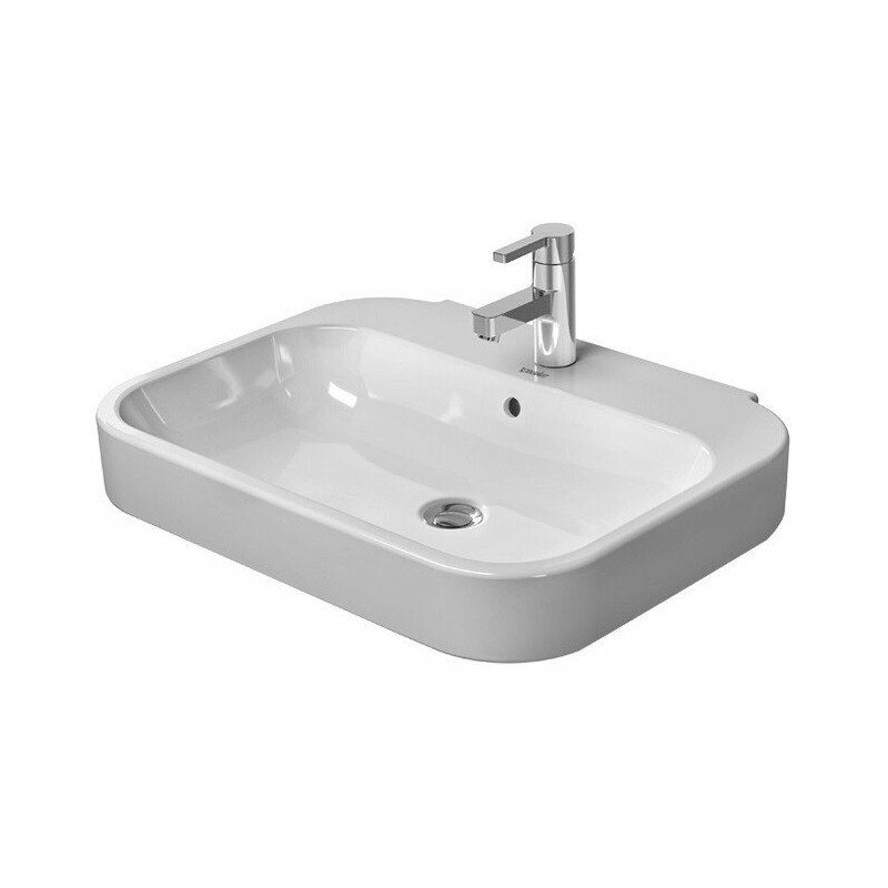 

HAPPY D.2 lavabo con almohadilla para grifo rebosadero 800x525mm 1 orificio para grifería blanco - Duravit