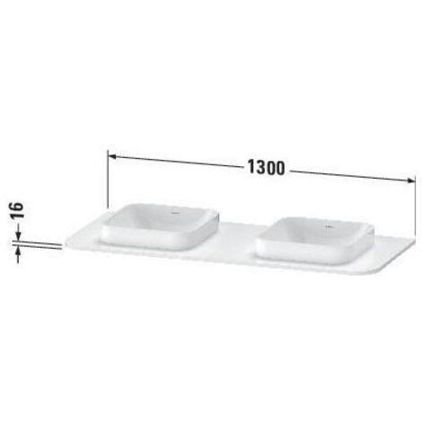 Duravit Waschtisch-Konsole Happy D.2 Plus 130x55cm, m 2 Ausschnitt., we supermatt