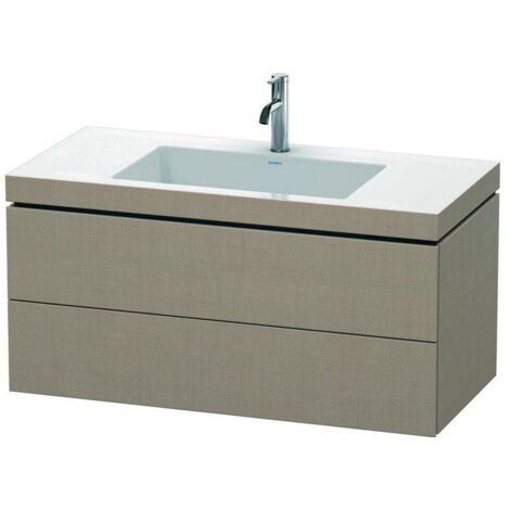 Duravit Waschtischunterschrank c-bonded L-Cube 100x48cm, 1 Hahnl., lei, 2 Schub., wandhängend