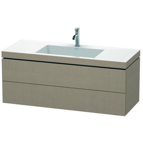 Duravit Waschtischunterschrank c-bonded L-Cube 120x48cm, 1 Hahnl., lei, 2 Schub., wandhängend
