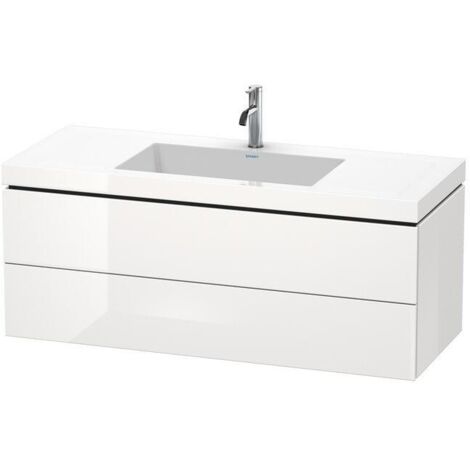 Duravit Waschtischunterschrank c-bonded L-Cube 120x48cm, 1 HL, T matt, 2 Schub., wandhängend