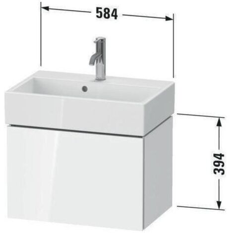 Duravit Waschtischunterschrank Compact L-Cube 58,4x39,1x39,4cm, 1 A, wandhängend, Tau matt