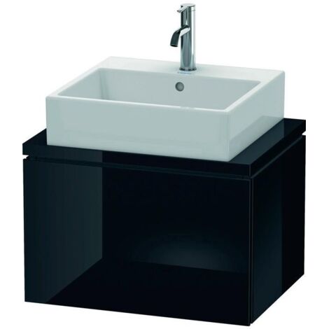 Duravit Waschtischunterschrank Compact L-Cube 62x47,7cm, sw hgl, für Konsole, 1 Auszug