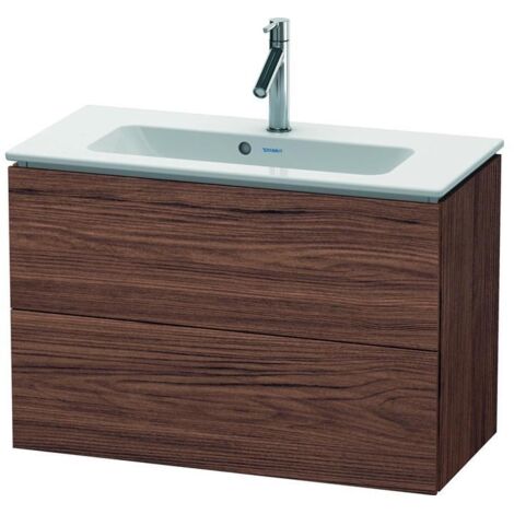 Duravit Waschtischunterschrank Compact L-Cube 82x39,1cm, Nussb dkl., 2 Schub., wandhängend