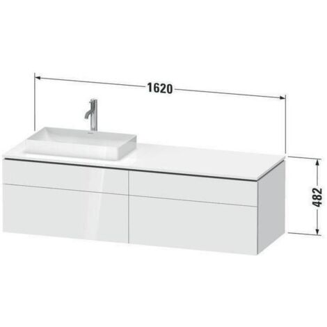 Duravit Waschtischunterschrank L-Cube 162x55x48,2cm, 2 SBK, wd, AS L, Tau matt