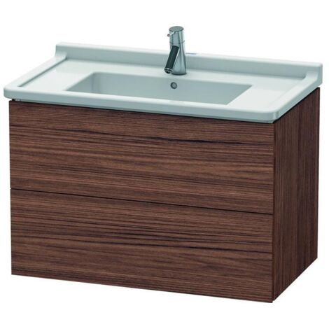 Duravit Waschtischunterschrank L-Cube 82x46,9cm, Nussb dkl., 2 Schub., wandhängend