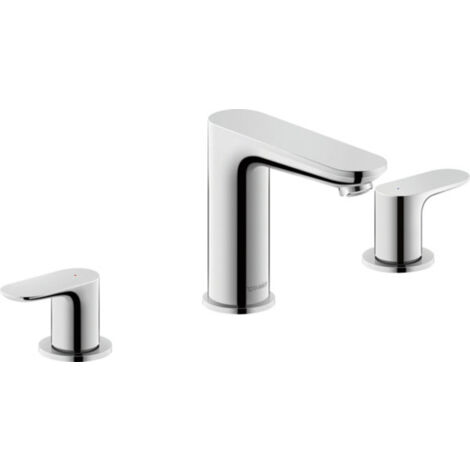 Duravit Wave Mezclador de lavabo de 3 agujeros, 129 mm de