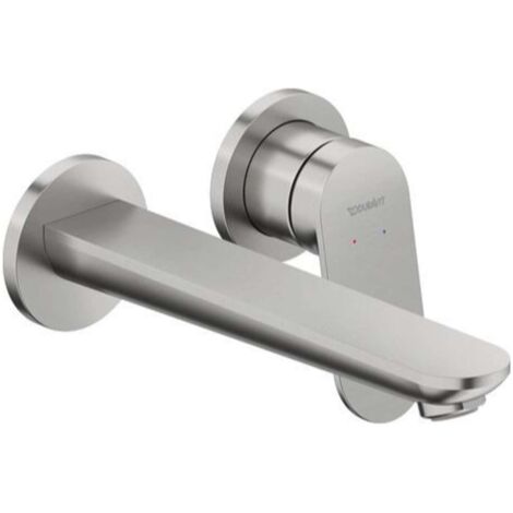 Duravit Wave - Miscelatore ad incasso per lavabo, montaggio a 2 fori, acciaio inox spazzolato WA1070004070