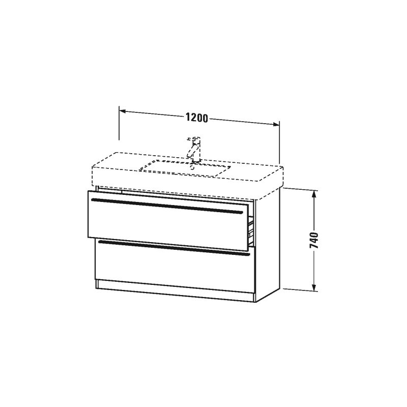 

Duravit X-Large Waschtischunterschrank stehend 6565, 2 Auszüge, 1200mm für Vero 032912 (ungeschliffen), Color (frente/cuerpo): Flanela Gris seda