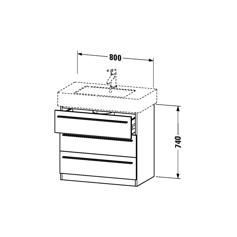 

Duravit X-Large Waschtischunterschrank stehend 6573, 3 Schubkästen, 800mm für Vero 032985 (ungeschliffen), Color (frente/cuerpo): Albaricoque Perla