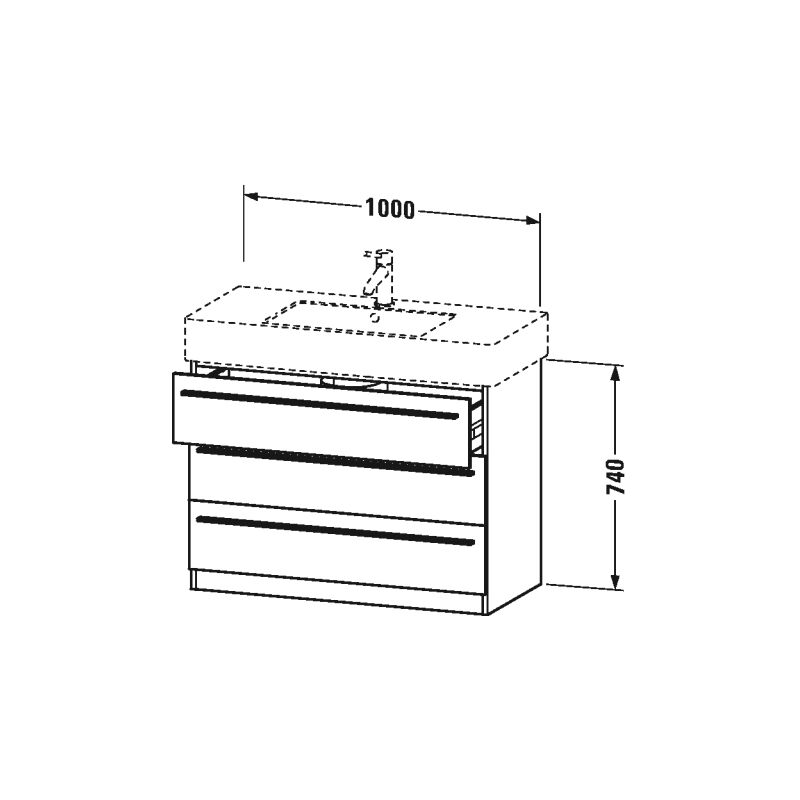 

Duravit X-Large Waschtischunterschrank stehend 6574, 3 Schubkästen, 1000mm für Vero 032910 (ungeschliffen), Color (frente/cuerpo): Nogal cepillado