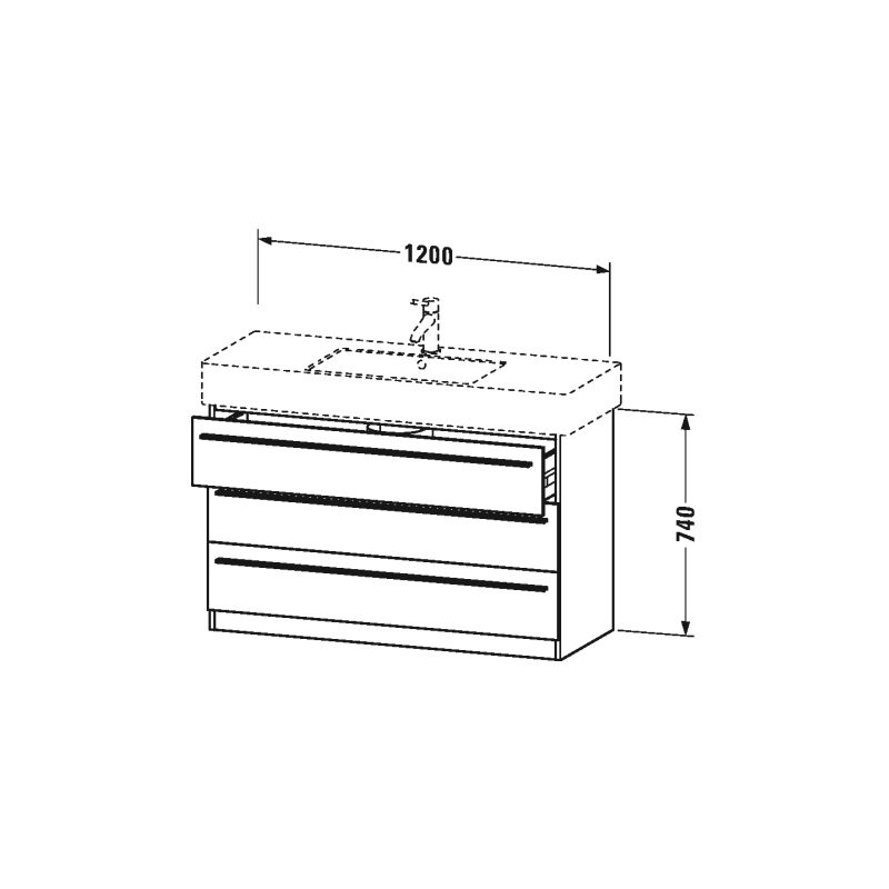 

Duravit X-Large Waschtischunterschrank stehend 6575, 3 Schubkästen, 1200mm für Vero 032912(ungeschliffen), Color (frente/cuerpo): Albaricoque Perla