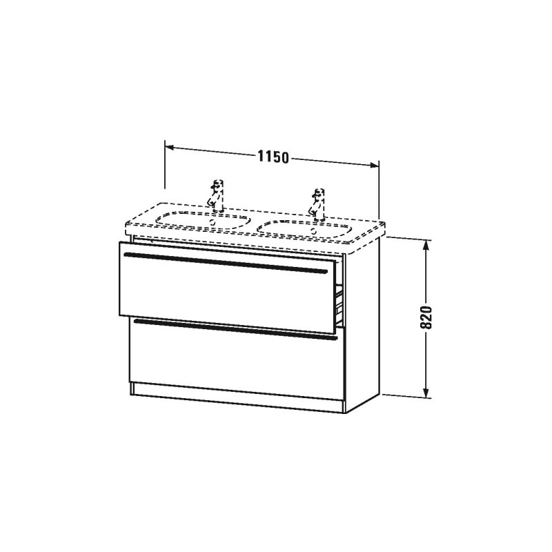 

Duravit X-Large Waschtischunterschrank wandhängend 6583, 2 Auszüge, 1150mm für D-Code 034812, Color (frente/cuerpo): Marrón Oliva Laca Alto Brillo