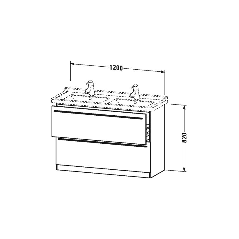 

Duravit X-Large Waschtischunterschrank wandhängend 6593, 2 Auszüge, 1200mm für D-Code 033213, Color (frente/cuerpo): Roble mediterráneo Chapa de