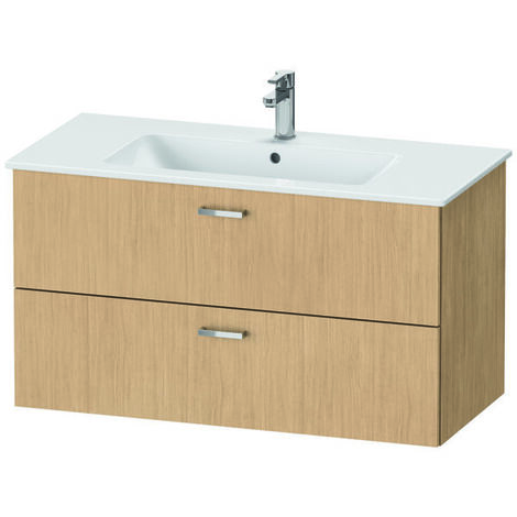 Duravit XBase meuble sous-lavabo mural L:100 cm avec 2 tiroirs,