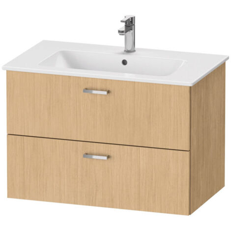 Duravit XBase meuble sous-lavabo mural L:80 cm avec 2 tiroirs,