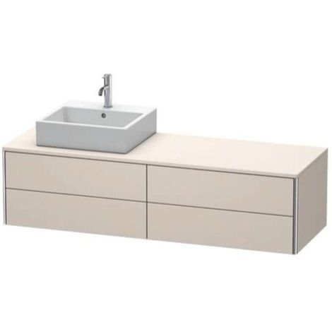 Duravit XSquare - Mueble de lavabo de 160x55x40 cm, 4 cajones, Taupe Matt XS4914L8383