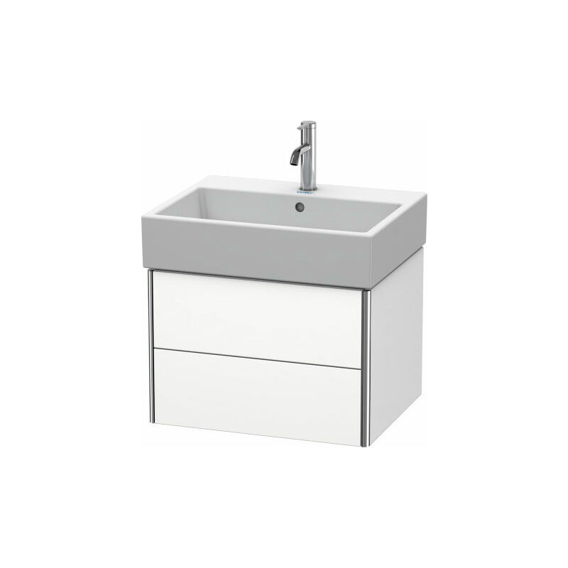 

Duravit XSquare Mueble de pared 58.4x 46.0 cm, 2 cajones, para lavabo Vero Air 235060, Color (frente/cuerpo): Albaricoque Perla seda laca mate