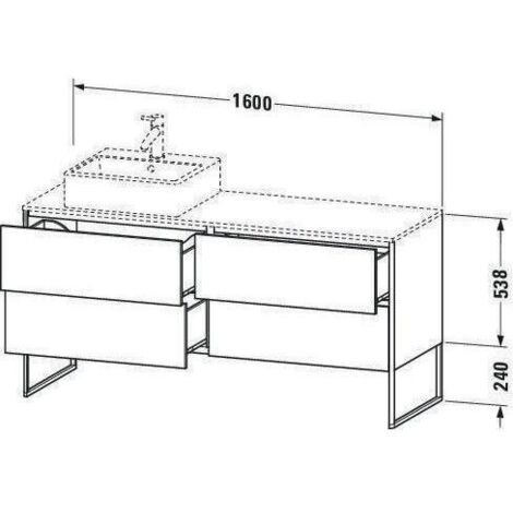 Duravit XSquare Waschtischunterbau stehend 160,0 x 54,8 cm, 4