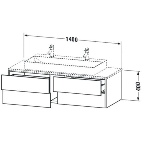 Duravit XSquare Waschtischunterbau wandhängend 140,0 x 54,8 cm, 4