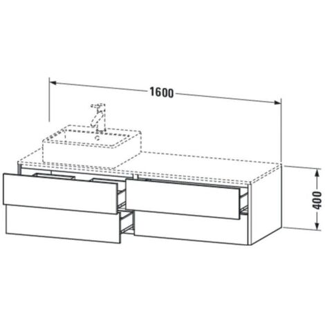 Duravit XSquare Waschtischunterbau wandhängend 160,0 x 54,8 cm, 4