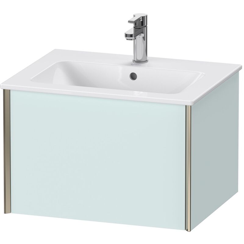 

Duravit XViu 4025 Mueble bajo lavabo mural, 1 extraíble, para lavabo ME by Starck 233663, 610x480 mm, Color (frente/cuerpo): champán mate / azul