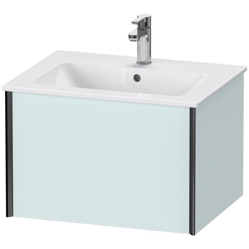 

Duravit XViu 4025 Mueble bajo lavabo mural, 1 extraíble, para lavabo ME by Starck 233663, 610x480 mm, Color (frente/cuerpo): negro mate / azul claro