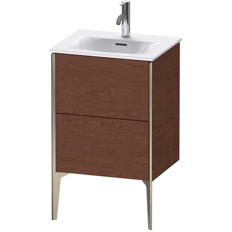 

Duravit XViu 4069 Mueble tocador vertical, 2 cajones, para lavabo Viu 234453, 510x420 mm, Color (frente/cuerpo): champán mate/nogal americano