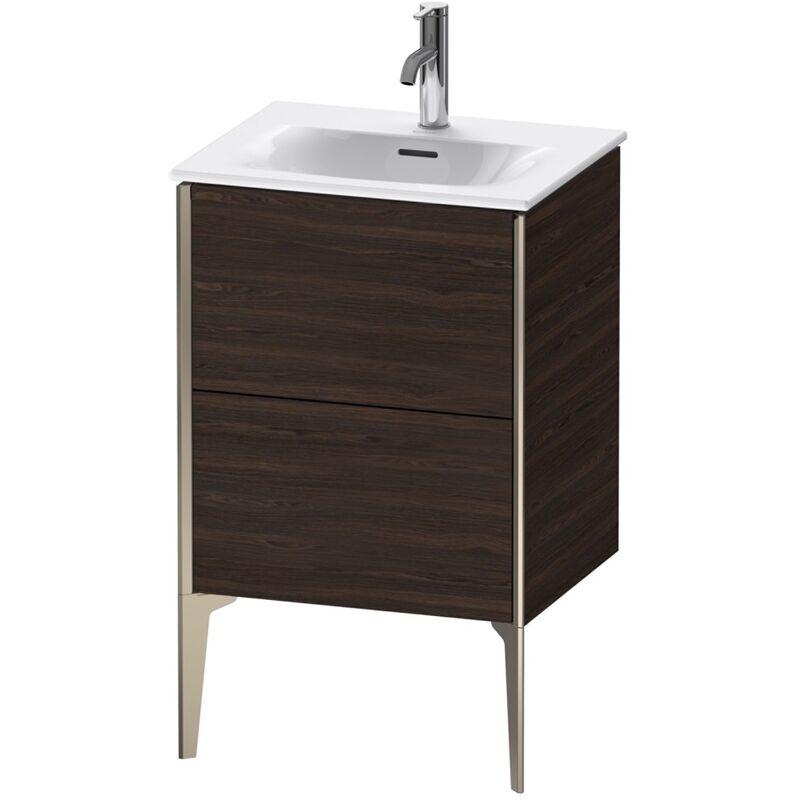 

Duravit XViu 4069 Mueble tocador vertical, 2 cajones, para lavabo Viu 234453, 510x420 mm, Color (frente/cuerpo): champán mate/nogal cepillado