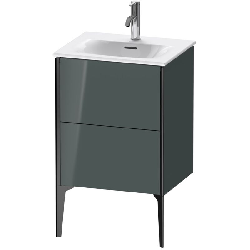 

Duravit XViu 4069 Mueble tocador vertical, 2 cajones, para lavabo Viu 234453, 510x420 mm, Color (frente/cuerpo): negro mate/dolomiti gris hgl