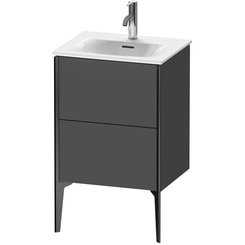 

Duravit XViu 4069 Mueble tocador vertical, 2 cajones, para lavabo Viu 234453, 510x420 mm, Color (frente/cuerpo): negro mate/grafito mate - XV40690B249