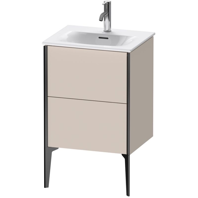 

Duravit XViu 4069 Mueble tocador vertical, 2 cajones, para lavabo Viu 234453, 510x420 mm, Color (frente/cuerpo): negro mate/taupe - XV40690B291