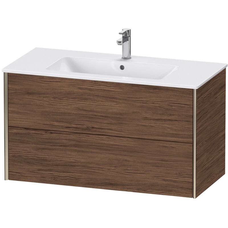 

Duravit XViu 4127 Mueble bajo encimera, 2 cajones, para lavabo ME by Starck 233610, 1010x480 mm, Color (frente/cuerpo): champán mate/nogal oscuro