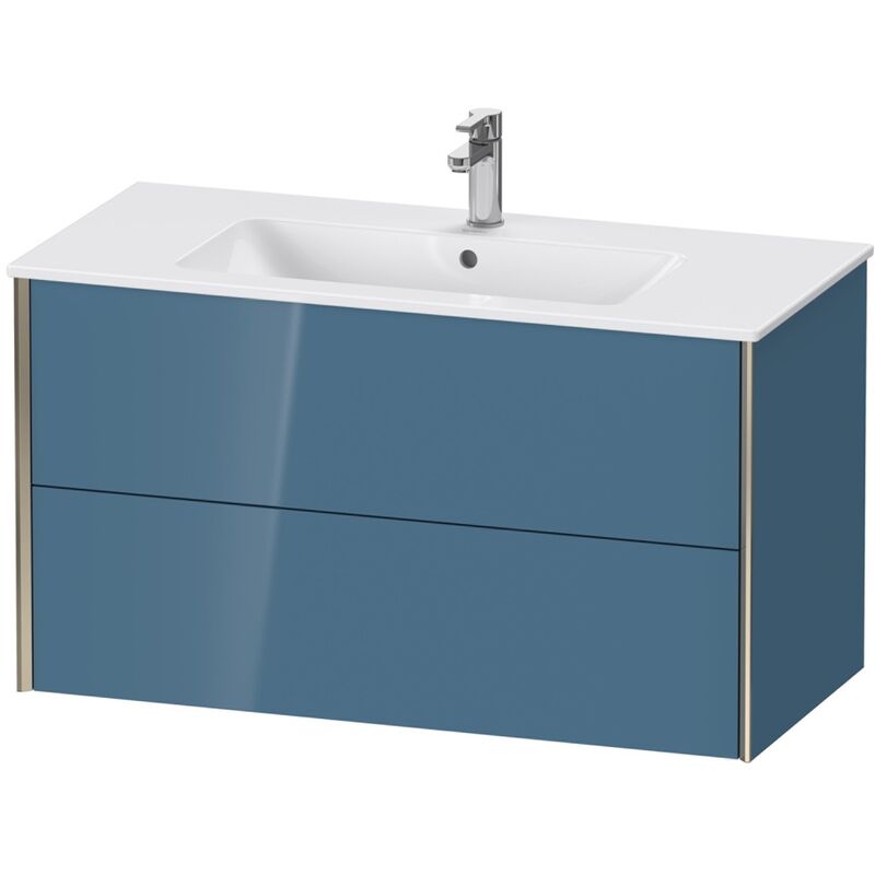 

Duravit XViu 4127 Mueble bajo encimera, 2 cajones, para lavabo ME by Starck 233610, 1010x480 mm, Color (frente/cuerpo): champán mate/azul piedra hgl.