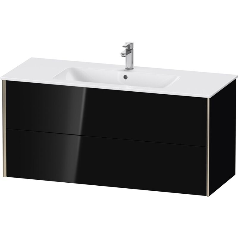 

Duravit XViu 4128 Mueble bajo encimera, 2 cajones, para lavabo ME by Starck 233612, 1210x480 mm, Color (frente/cuerpo): champán mate/negro alto