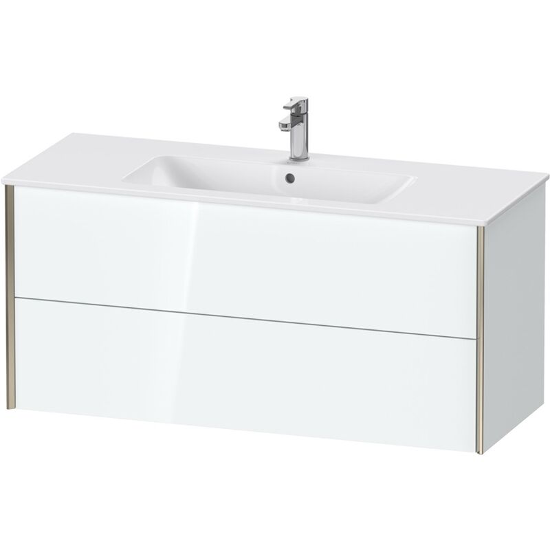 

Duravit XViu 4128 Mueble bajo encimera, 2 cajones, para lavabo ME by Starck 233612, 1210x480 mm, Color (frente/cuerpo): champán mate/blanco hgl.