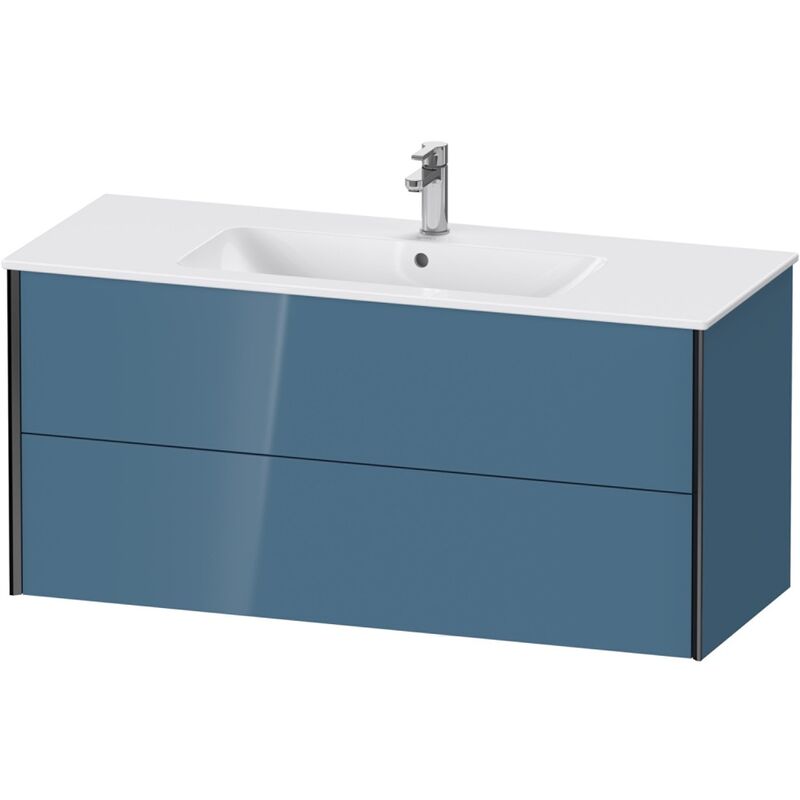 

Duravit XViu 4128 Mueble bajo encimera, 2 cajones, para lavabo ME by Starck 233612, 1210x480 mm, Color (frente/cuerpo): negro mate/azul piedra hgl.