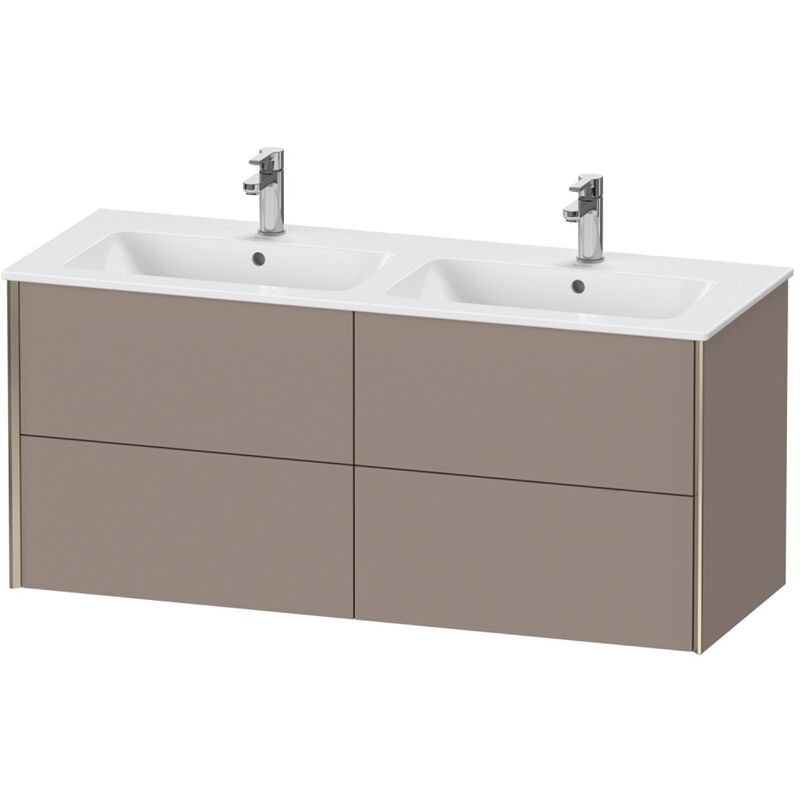 

Duravit XViu 4129 Mueble mural, 4 cajones, para lavabo doble ME by Starck 233613, 1280x480 mm, Color (frente/cuerpo): champán mate/basalto mate