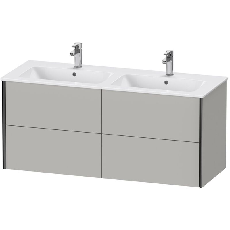 

Duravit XViu 4129 Mueble mural, 4 cajones, para lavabo doble ME by Starck 233613, 1280x480 mm, Color (frente/cuerpo): negro mate / hormigón gris mate