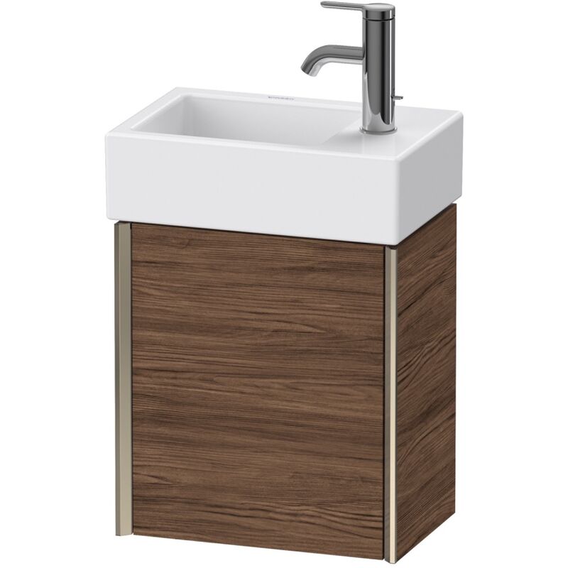 

Duravit XViu 4230R Mueble mural, 1 puerta a la derecha, para lavabo Vero Air 072438, 364x234 mm, Color (frente/cuerpo): champán mate/nogal oscuro