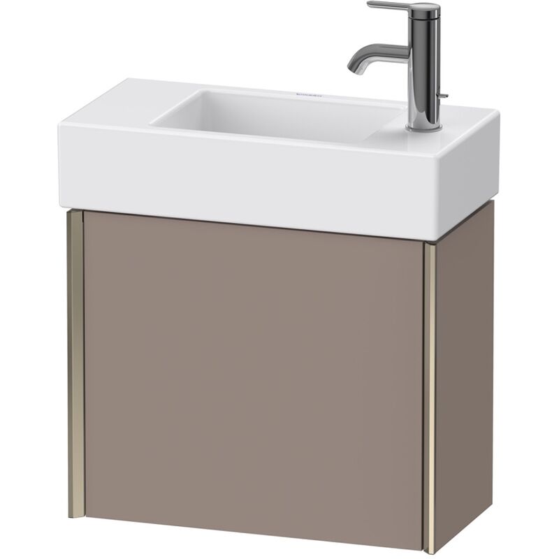 

Duravit XViu 4232R Mueble mural, 1 puerta a la derecha, para lavabo Vero Air 072450, 484x234 mm, Color (frente/cuerpo): champán mate/basalto mate