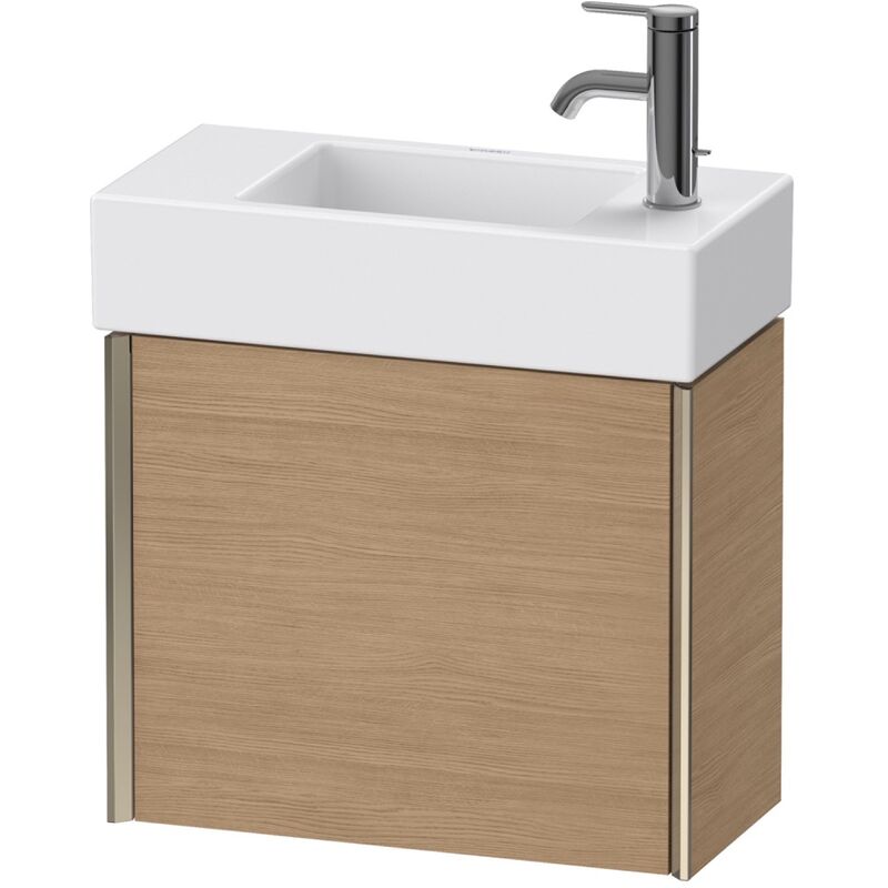 

Duravit XViu 4232R Mueble mural, 1 puerta a la derecha, para lavabo Vero Air 072450, 484x234 mm, Color (frente/cuerpo): champán mate/roble europeo