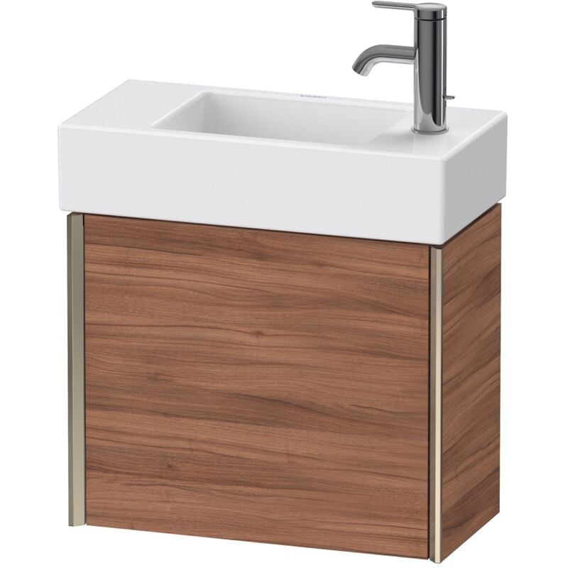 

Duravit XViu 4232R Mueble mural, 1 puerta a la derecha, para lavabo Vero Air 072450, 484x234 mm, Color (frente/cuerpo): champán mate/nogal natural