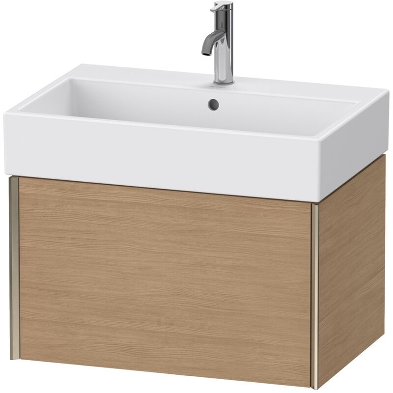 

Duravit XViu 4235 Mueble mural, 1 extraíble, para lavabo Vero Air 235070, 684x454 mm, Color (frente/cuerpo): champán mate/roble europeo - XV42350B152